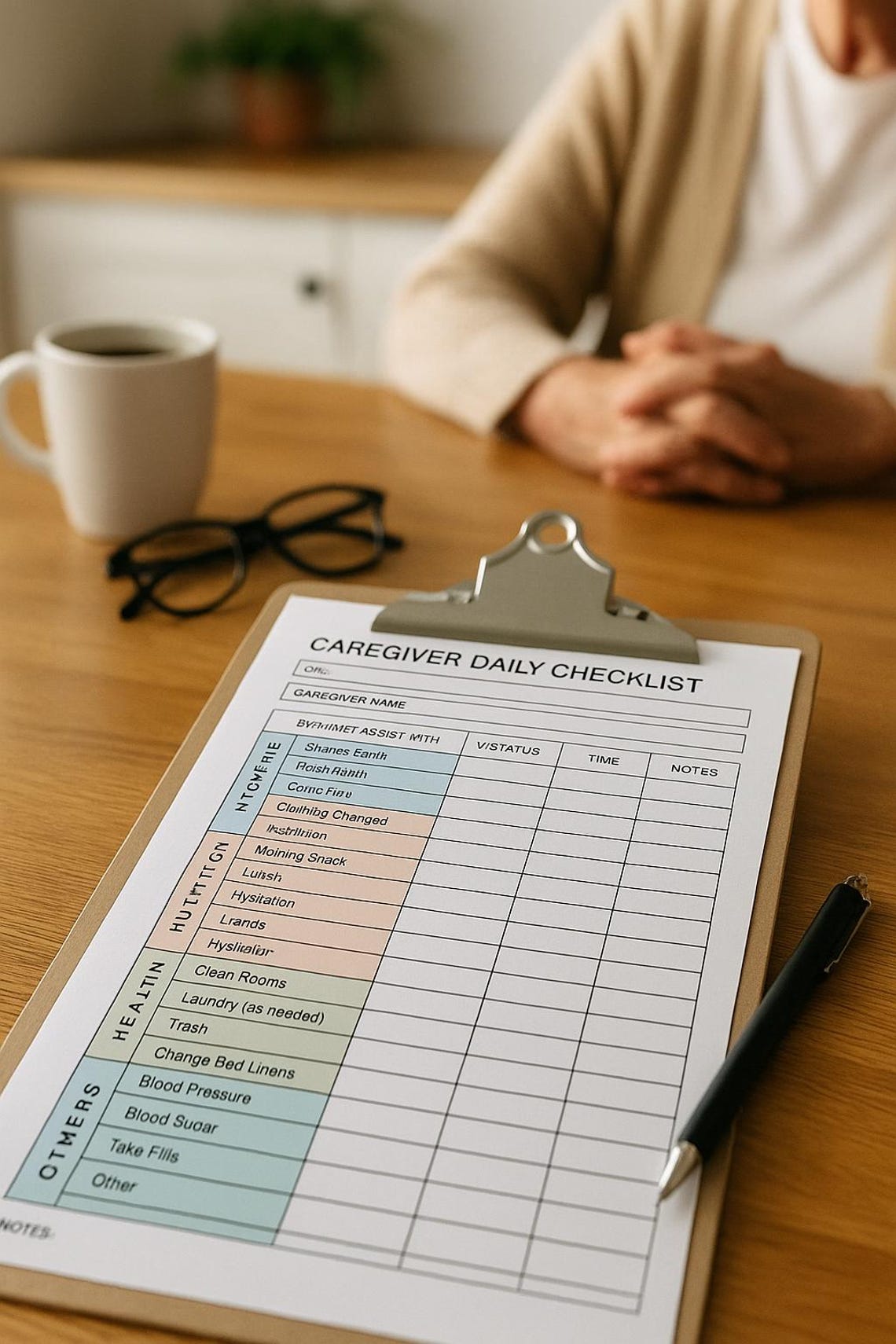 Printable Caregiver Daily Log & Timesheet – Elderly Care Checklist (PDF ...