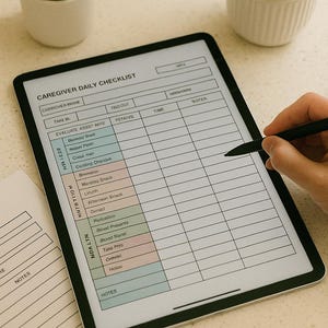 Printable Caregiver Daily Log & Timesheet – Elderly Care Checklist (PDF • Excel • Google Sheets)