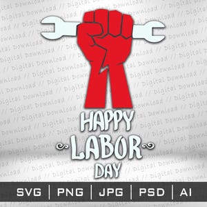 Joyeuse fête du travail SVG Png, fichiers de découpe Cricut, téléchargement numérique instantané par sublimation, fichiers image vectorielle Stickers T-Shirt 1er mai 2025