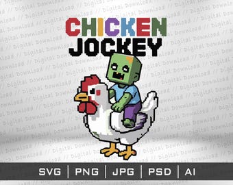 Chicken Jockey SVG Png, Cricut Cutting files, sublimation instant digital download, vector image files Stickers T-Shirt