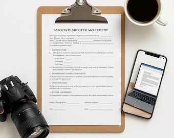 Associate Shooter Contract Template | Editable Second Shooter Agreement | Word & PDF | Instant Download Photography Contract Fillable Pdf