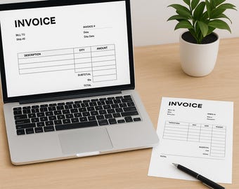 Fillable Invoice Template PDF (Auto-Total) · A4 & US Letter · Small Business Billing Form · Instant Download - Excel Pdf Word Multiple