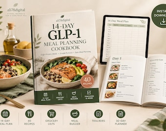 14-Day GLP-1 Meal Planning Cookbook PDF | 40 Recipes + Grocery Lists