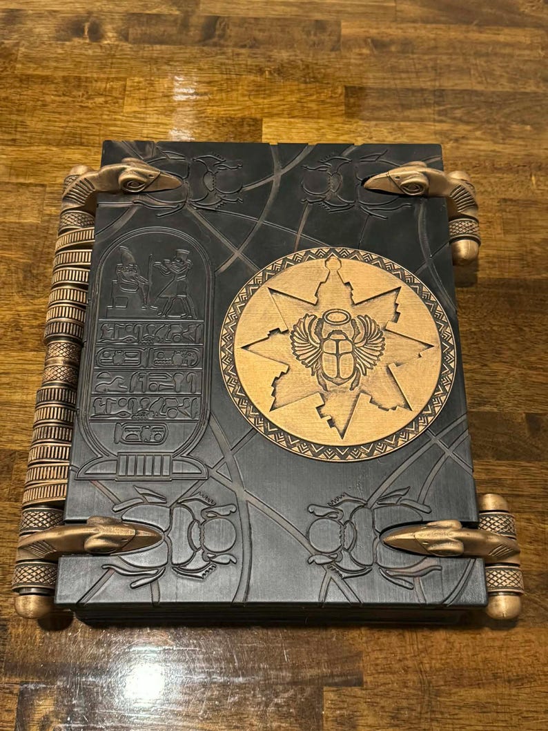 Ancient Egyptian Book of the Dead inspired collector prop front view