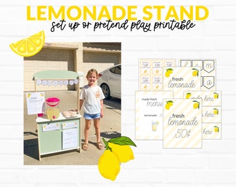 Puesto de limonada, configuración de limonada imprimible, juego de simulación de limonada