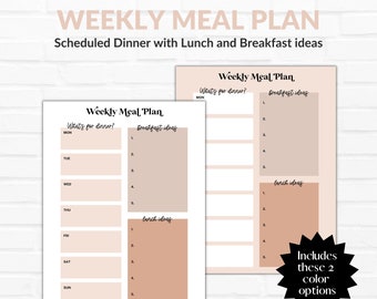 Horario del plan de comidas semanal, plan de comidas para la cena, horario de preparación de alimentos, tabla de planificación de comidas