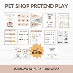 Pet Shop Pretend Play Printable, Pretend Pet Shop Set, Pet Adoption ...