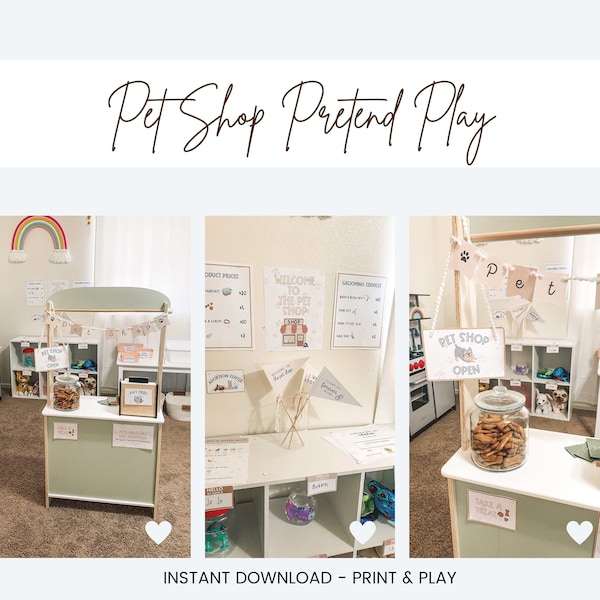 Pet Shop Pretend Play Printable, Pretend Pet Shop Set, Pet Adoption Dramatic Play, Pet Adoption Animal Activity, Pet Shop Adoption