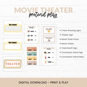 Kid's Movie Theater Pretend Play, Movie Theater Dramatic Play Set Up
