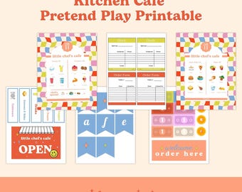 Juego de simulación de cocina y cafetería para niños para imprimir