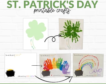 Manualidad del día de San Patricio, pintura a mano del día de San Patricio, artesanía del arco iris, artesanía del trébol