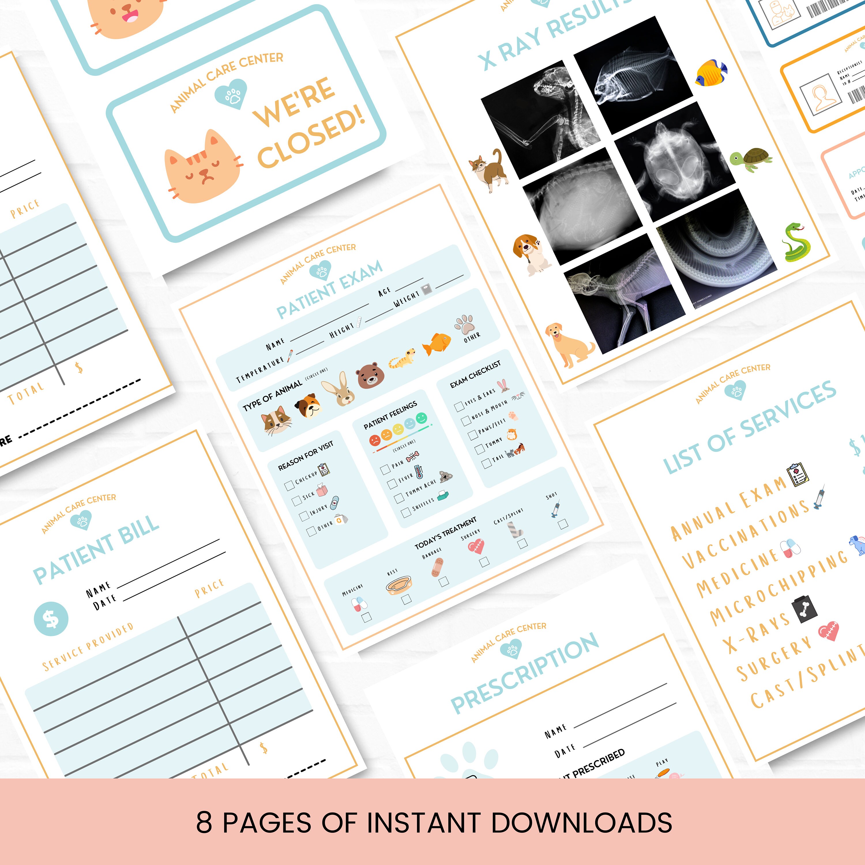 Vet Clinic Pretend Play Printable, Pretend Veterinary Set, Vet Dramatic ...