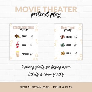 Kid's Movie Theater Pretend Play, Movie Theater Dramatic Play Set Up