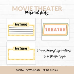 Kid's Movie Theater Pretend Play, Movie Theater Dramatic Play Set Up