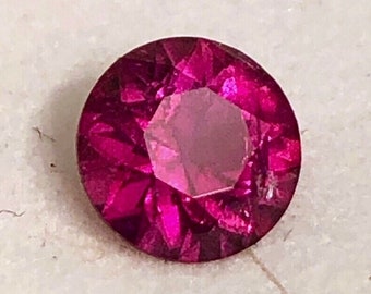 Loose Ruby, GIA Certified, Natural & Unheated, 5.5mm, .75ct, Round Brilliant Cut, Precision Cut Gem, Cut In The USA, Slightly Purplish-Red