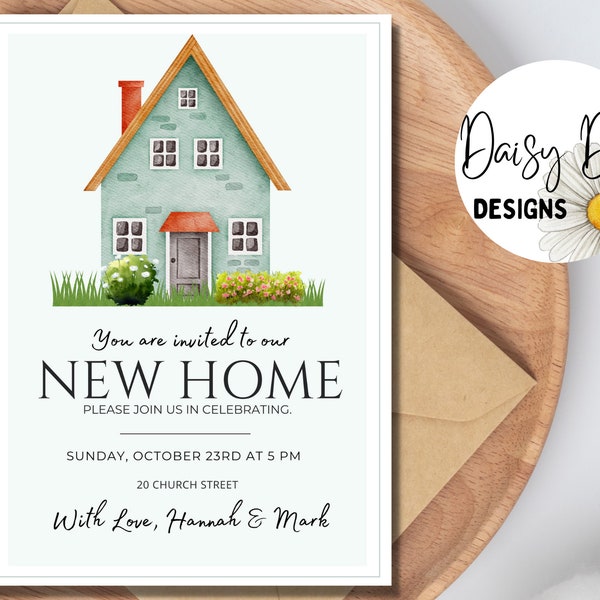 Housewarming Invitation, New Home Invitation, House Warming Party Invite, House Party Invite, New House Party, Digital Download, Editable