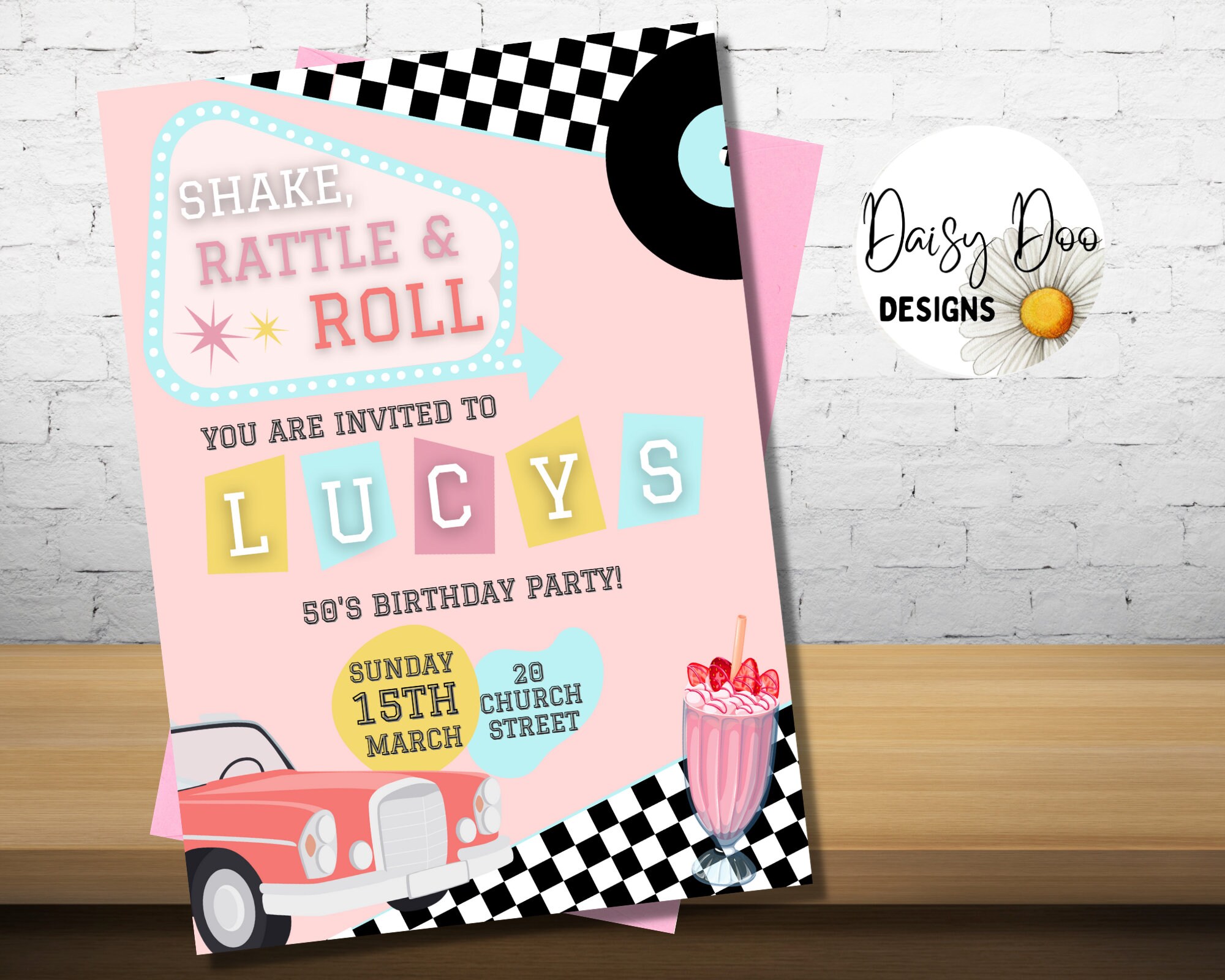 50's Birthday Invitation, 50's Party Invitation, Grease Party ...