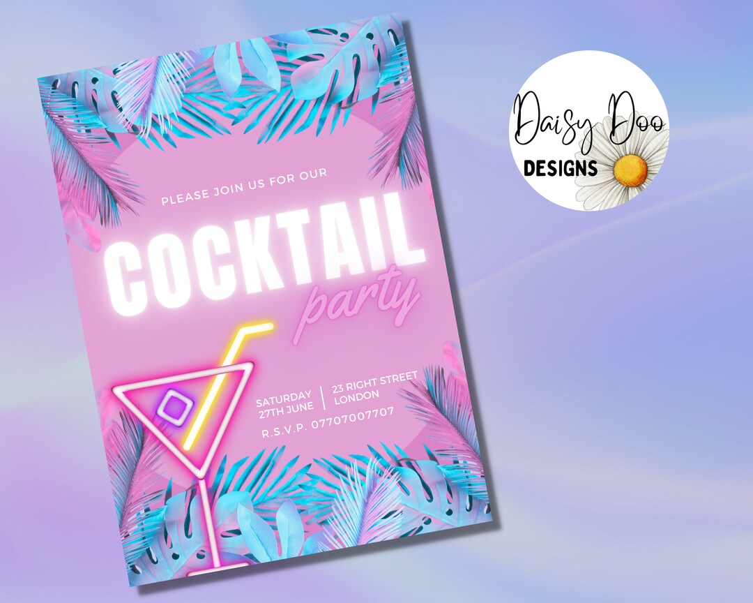 Cocktail Party Invitation Templates to Download, Cocktail Party Invitation, Cocktail Party