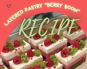 Layered Pastry "Berry Boom" Recipe | Pastry Recipe | Gourmet Recipe | Raspberry Cake | Cake Recipe | Digital Recipe | Dessert