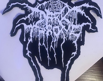 Custom print example: 11x11in darkthrone logo patch (6x6in variation) (read desc for custom order options)