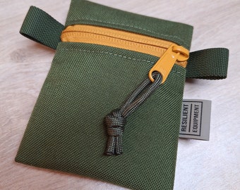 Mini marsupio con cerniera verde oliva e cerniera YKK dorata