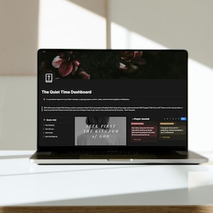 Dashboard Notion Bible Quiet Time / Modello di devozione cristiana / Strumento di monitoraggio di Scritture e preghiere / Download digitale