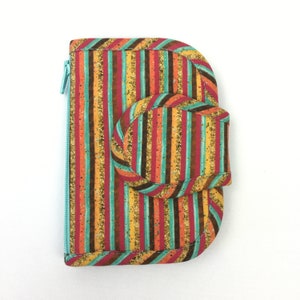 Handmade Women&#39;s Wallet in Fabric. Striped Pattern. Boho Wallet. Hippie Wallet. Female Accessory. Gift for Her.