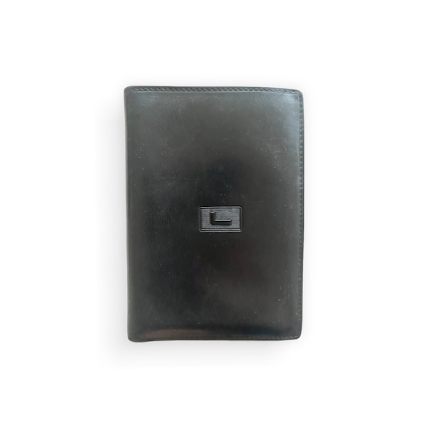 Lancel vintage wallet for men in black leather