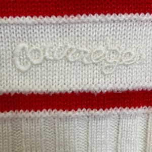 Vintage Courrèges top in white with red stripes image 3