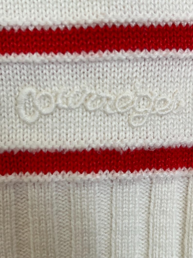 Vintage Courrèges top in white with red stripes image 3
