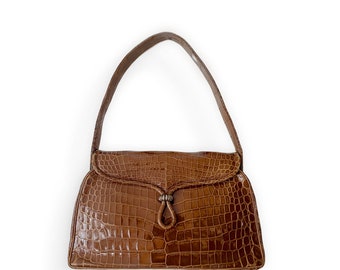 Vintage French crocodile leather 1950’s bag