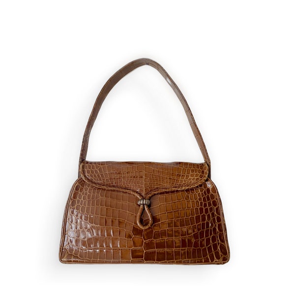 Vintage French crocodile leather 1950’s bag