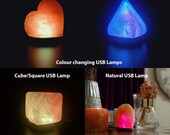 Himalayan Salt Colour Changing USB Lamps, Pink Salt Lamp, Alternative Decor, Gift