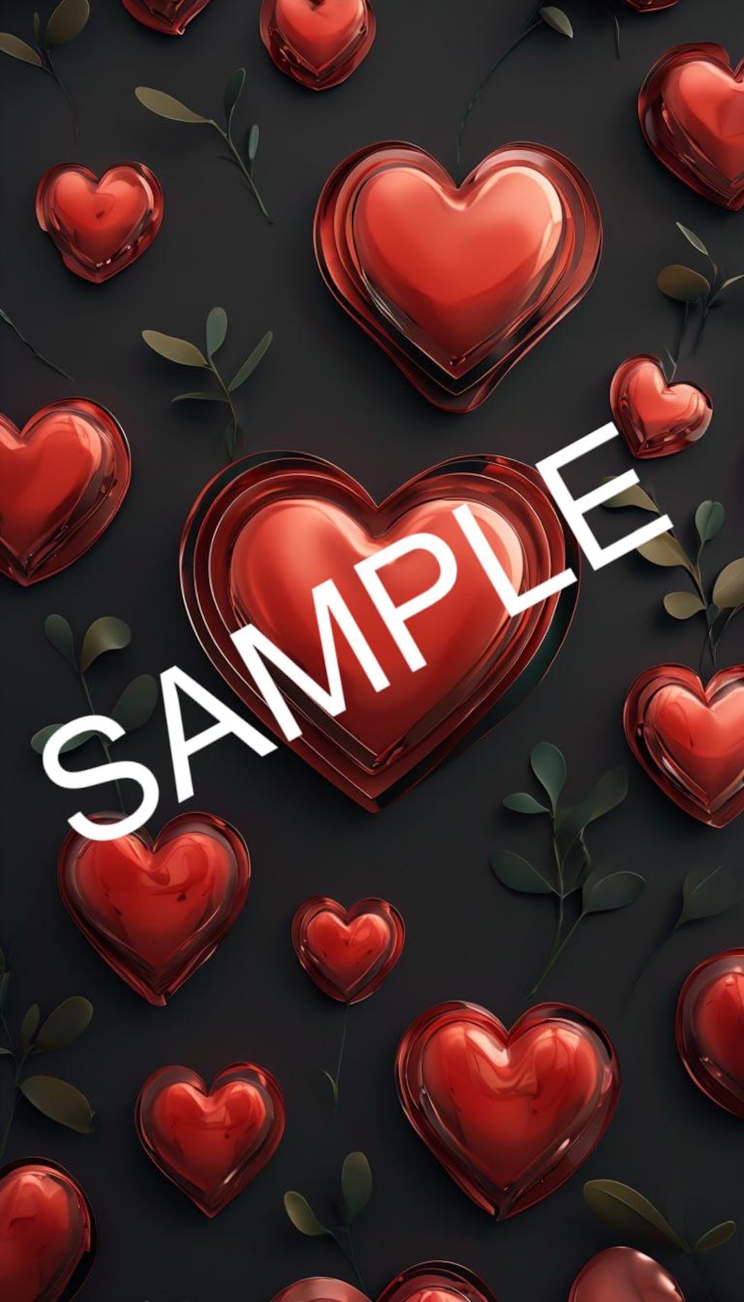Vibrant Red Chrome Hearts Phone Background - Digital Wallpaper for