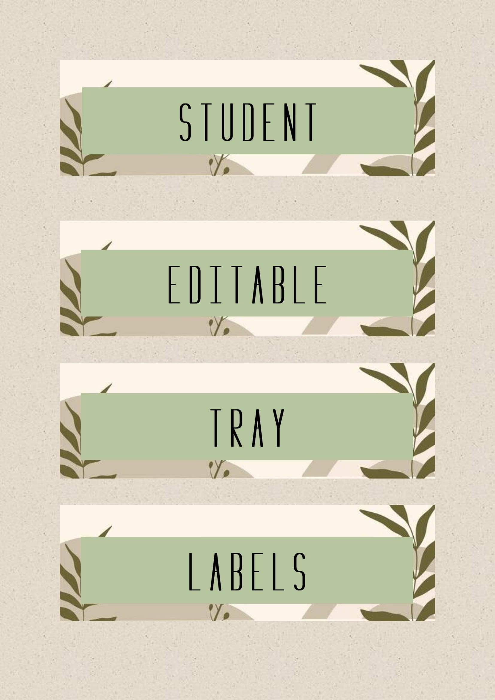 Editable Tray Labels Digital Download primary Resources Etsy UK