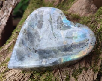 Bol forme coeur de Labradorite naturelle, cristal de haute qualité, cristal d'énergie, cristal de guérison