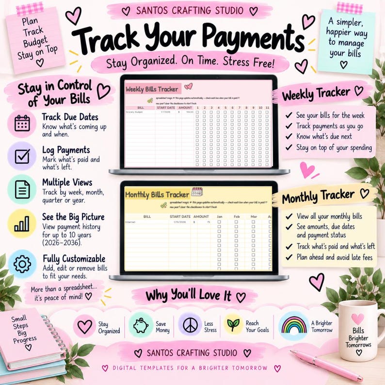 Bills Calendar Google Sheets Template | Bill Tracker Spreadsheet ...