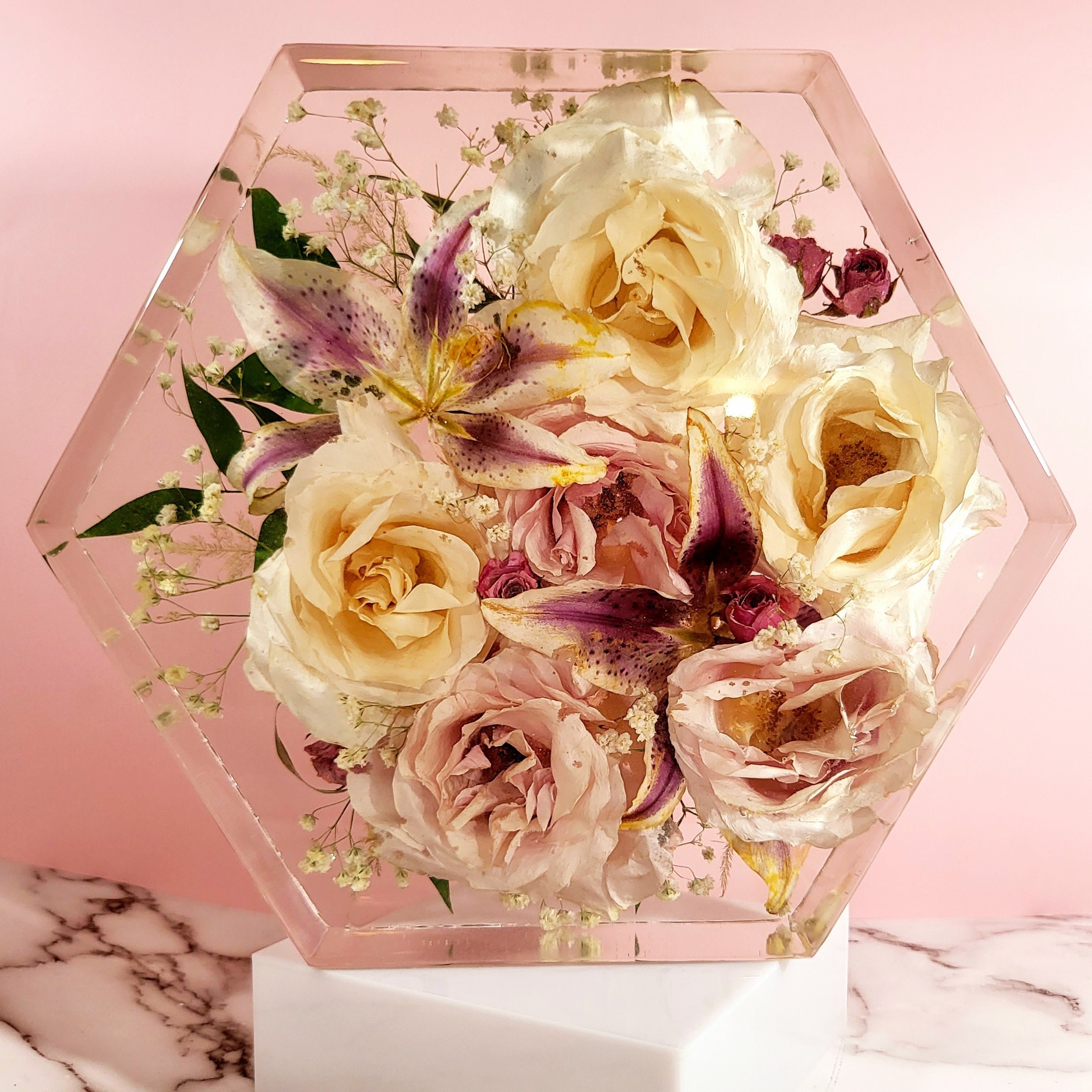 Preserving Your Dried Wedding Flowers AS A Resin Bouquet