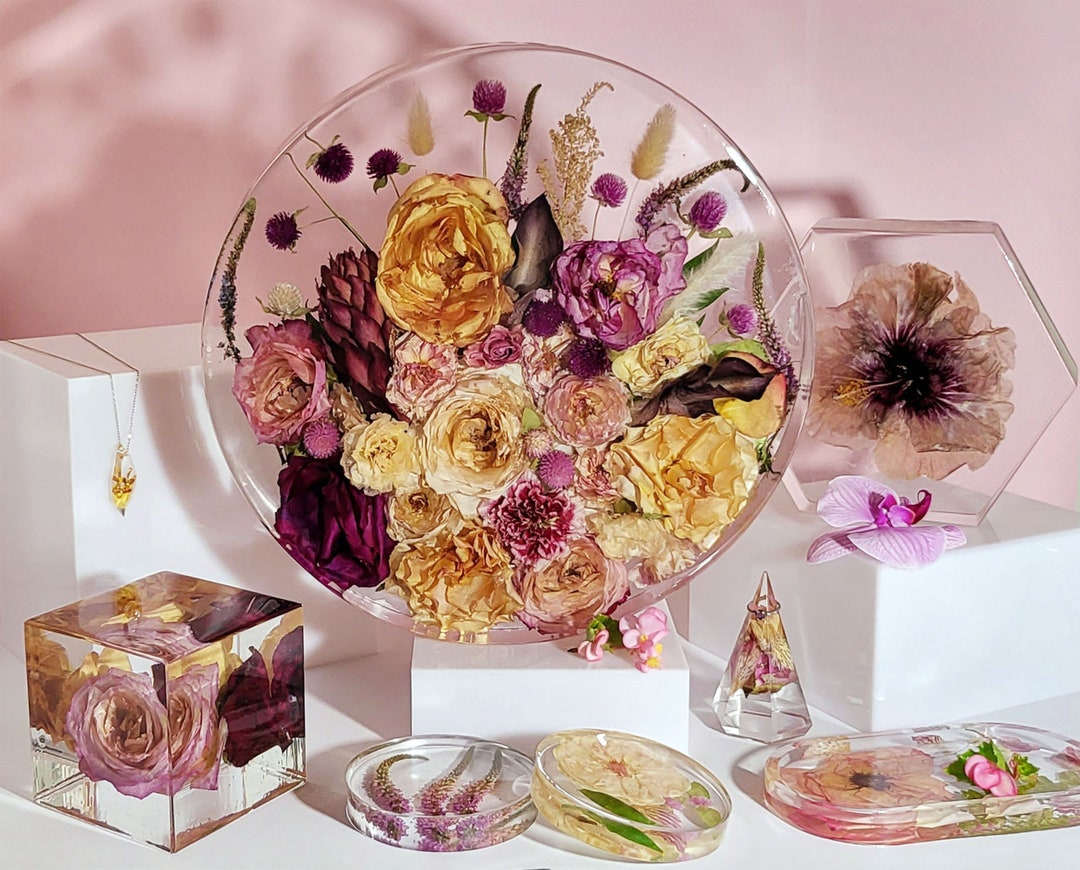 Modern Resin Bouquet Preservation Using Your Wedding Flowers image