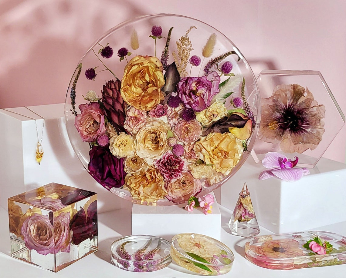 Modern Resin Bouquet Preservation Using Your Wedding Flowers image 1