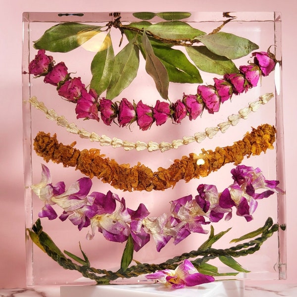 Hawaiian Wedding Lei and Floral Bouquet Preservation Using Your Fresh Wedding Flowers Keepsake Bride Gift Dried Bouquet Flowers