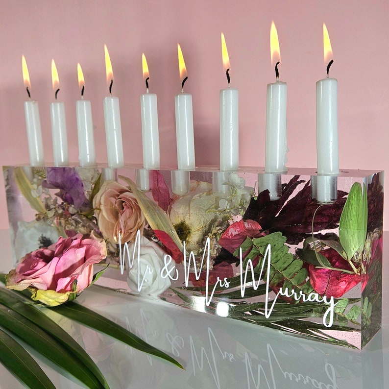 Menorah With Your Preserved Wedding Flowers