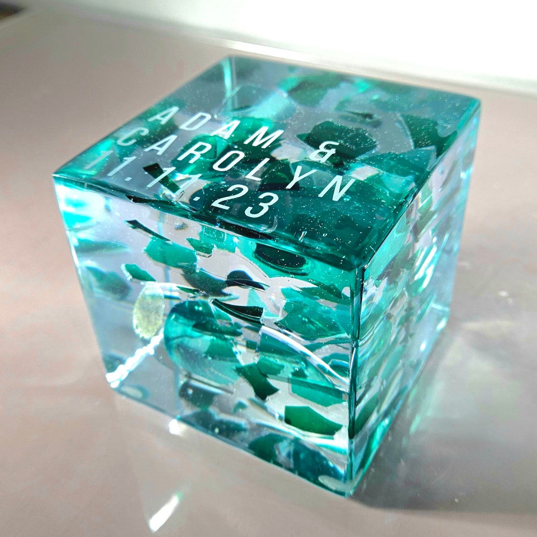 Chuppah Broke Smash Glass Cube Preservation Jewish Wedding Resin Art Piece Gift Keepsake Etsy