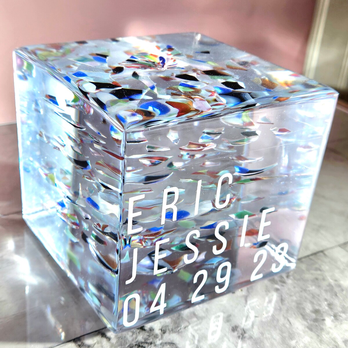 Chuppah Broke Smash Glass Cube Preservation