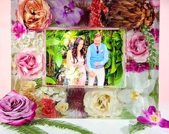 Resin Floral Picture Frame: Wedding Bouquet Preservation Keepsake