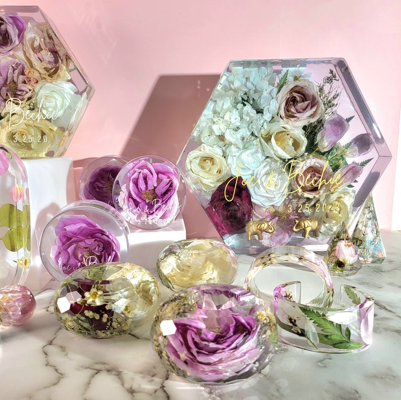 Resin Bouquet Collection Resin Bouquet Preservation Using Your Wedding