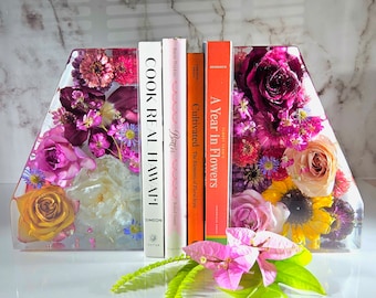 Resin Bookends 3D Bouquet Preservation Using Your Wedding Flowers Floral Wedding Keepsake Bride Gift Dried Bouquet Flowers