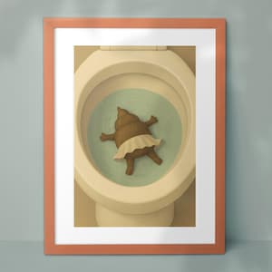 Omis : oeuvre d&#39;art amusante pour la salle de bain, impression de caca, humour sur les toilettes, décoration de salle de bain, oeuvre d&#39;art inappropriée, affiche de toilette, impression de caca, impression d&#39;art amusante
