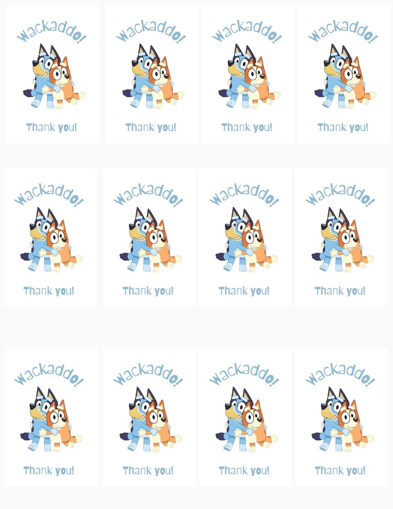 Bluey Party Bag Tags Gift Bag Tags Digital Template Etsy