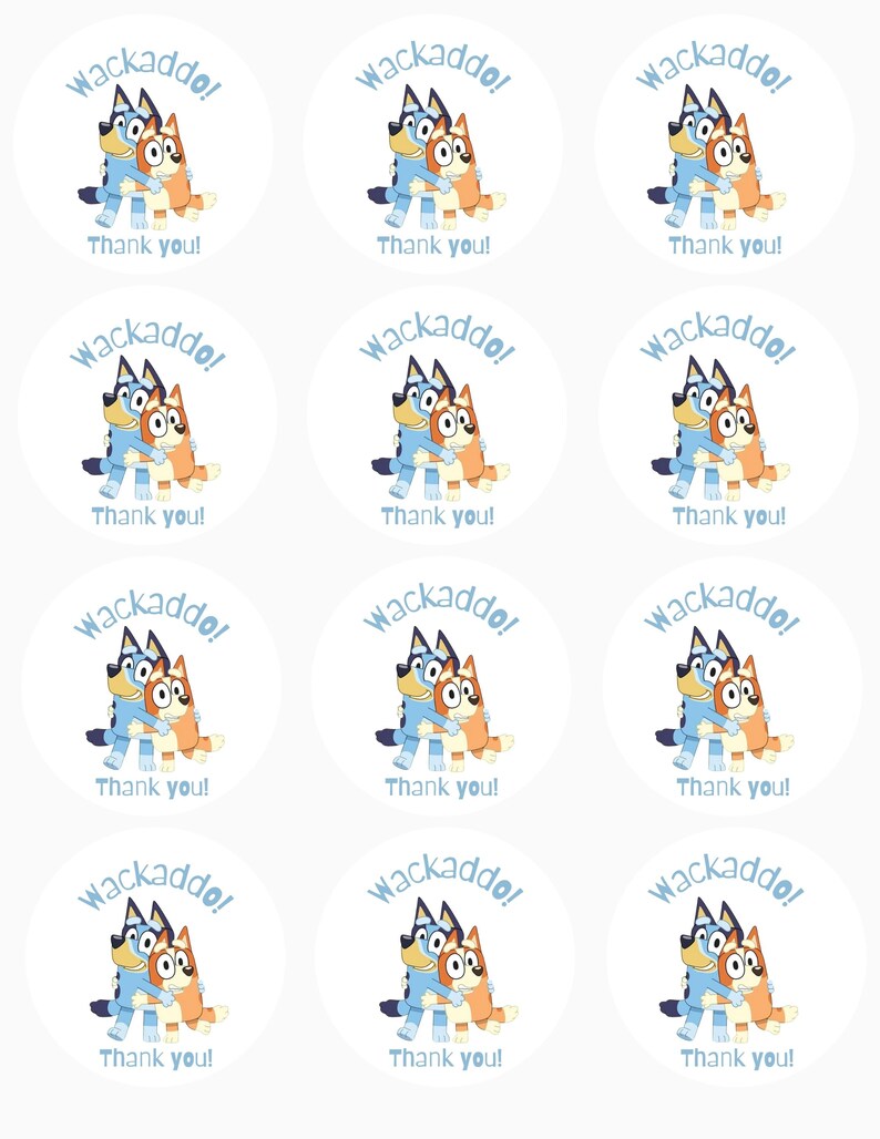 Bluey Party Bag Tags Gift Bag Tags Digital Template Etsy Australia